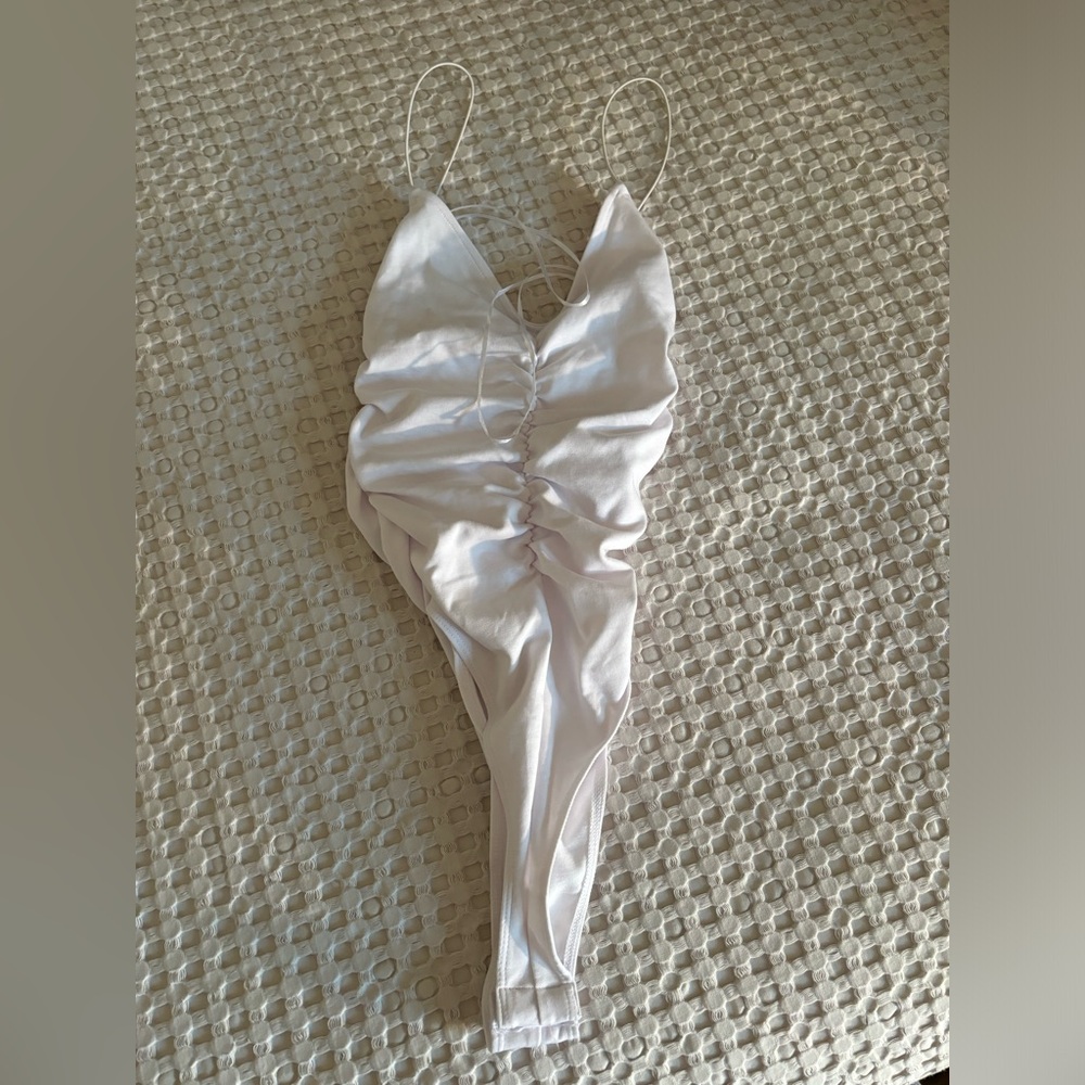 NWT white skinny strap body suit